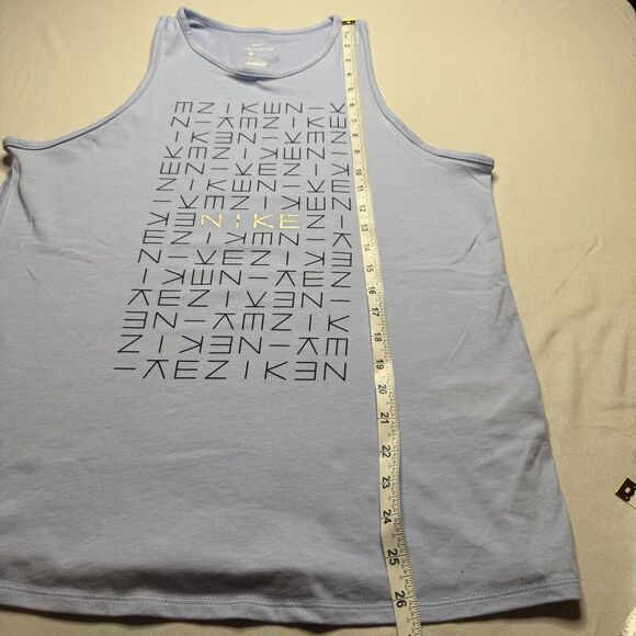 The Nike Tee Size Medium DRI-FIT Tank Athletic Fit Light Blue Running Tennis Gym - Picture 7 of 9